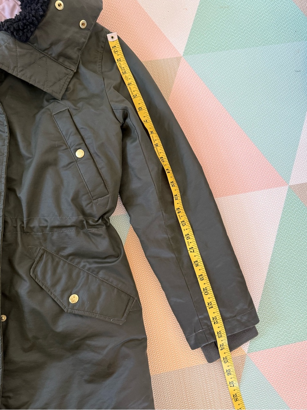 J. Crew Olive Green Perfect Winter Parka Size Medium - Picture 6 of 12